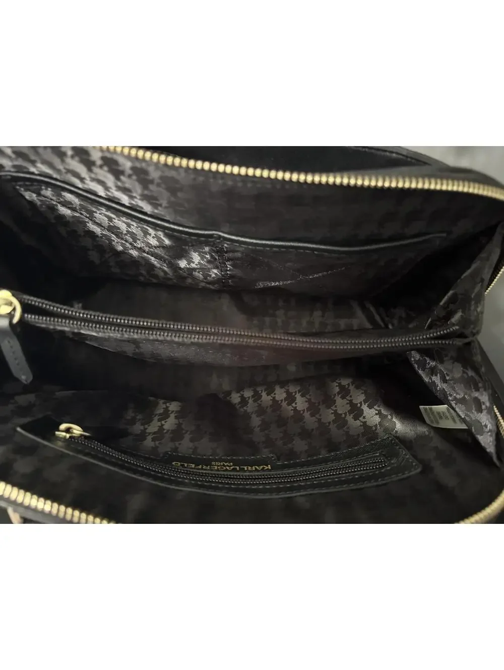 Karl Lagerfeld Paris Saffiano Floral Dome Satchel Handbag - Black & Pink